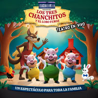 Afiche de Los tres chanchitos y el lobo feroz