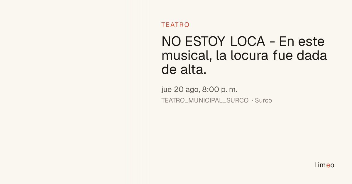 Afiche de No Estoy Loca